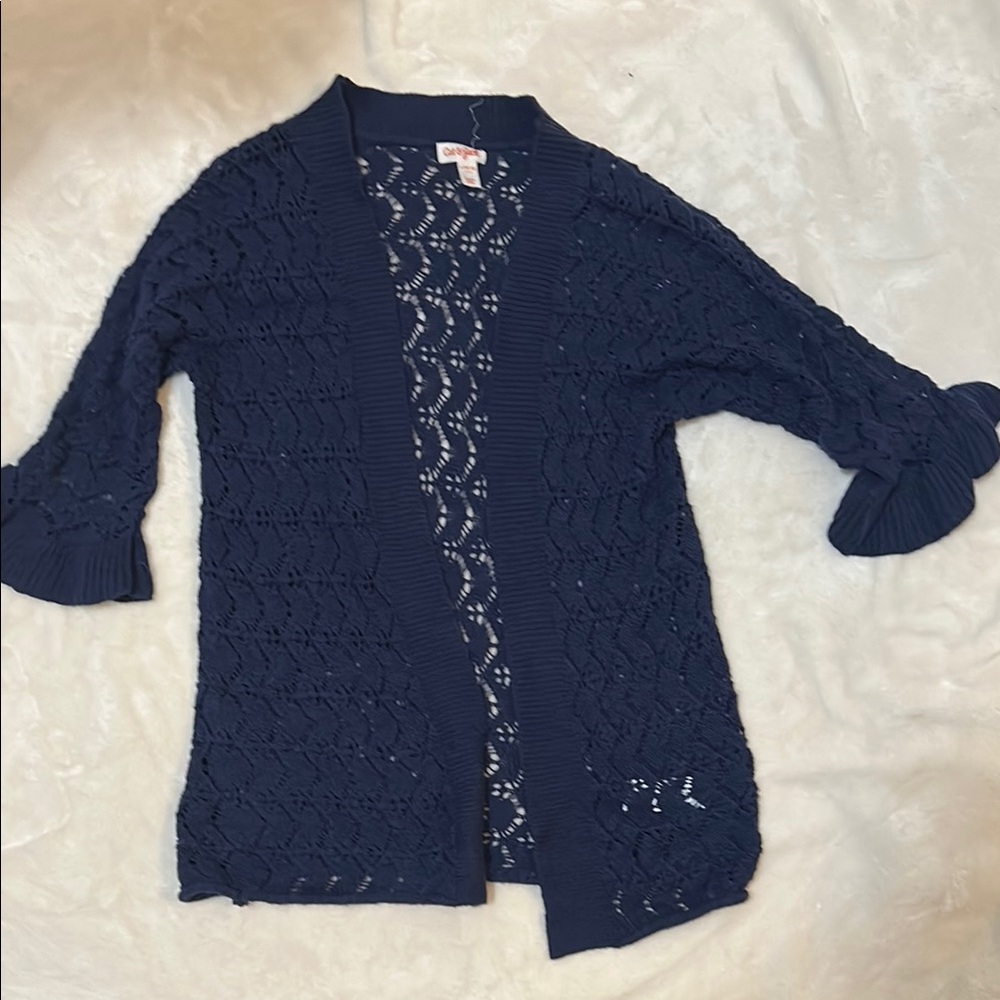 Navy Blue Cat & Jack Open Knit Kids Sweater